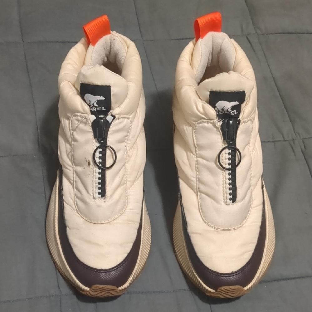Sorel Cream and Brown Winter Boots